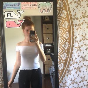 Hollister off the shoulder ruffle top